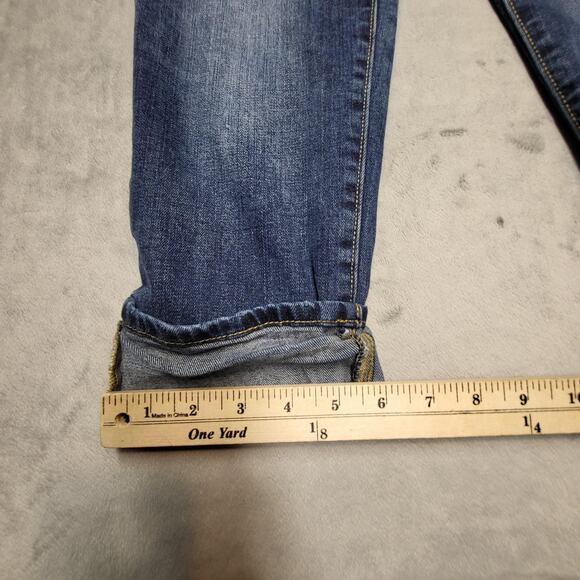 Gap Jeans Womens 8 29R Blue Straight Cuff Stretch Denim Midrise 5-Pocket Zip Fly - Picture 6 of 11